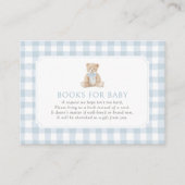 Carte D'accompagnement Blue Gingham Teddy Bear Books for Baby (Devant)