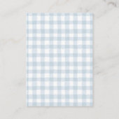 Carte D'accompagnement Blue Gingham Teddy Bear Diaper Raffle Ticket (Dos)