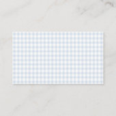 Carte D'accompagnement Blue Gingham Teddy Bear Neutral Baby Shower (Dos)
