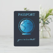 Carte D'accompagnement Blue Globe Passport Travel Diaper Raffle (Debout devant)