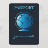 Carte D'accompagnement Blue Globe Passport Travel Display Shower (Devant)