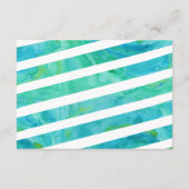 Carte D'accompagnement Blue Gold Watercolor Beach Réception Bat mitzvah (Dos)