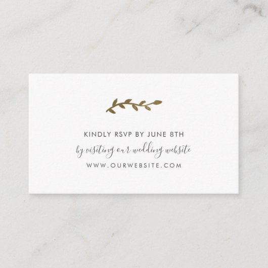 Carte D'accompagnement Blue Gold Wreath mariage site web rsvp (Devant)