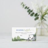 Carte D'accompagnement Blue Golf Baby shower Diaper Raffle (Debout devant)