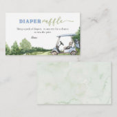 Carte D'accompagnement Blue Golf Baby shower Diaper Raffle (Devant / Derrière)