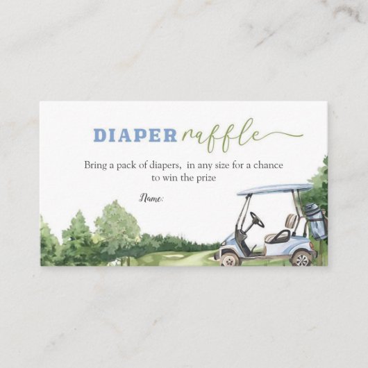 Carte D'accompagnement Blue Golf Baby shower Diaper Raffle (Devant)