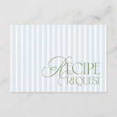 Carte D'accompagnement Blue & Green Bridal Shower Recipe Request (Devant)