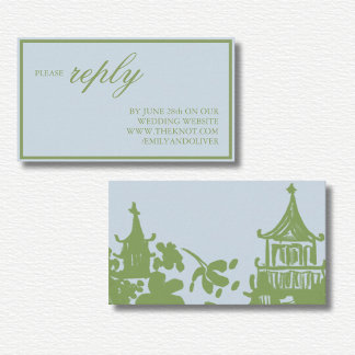 Carte D'accompagnement Blue Green Floral Watercolor Wedding