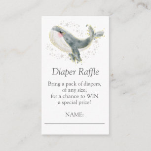 Carte D'accompagnement Blue Grey Gold Cute Whale Livres pour Baby shower