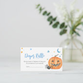 Carte D'accompagnement Blue Halloween Ghost Little Boo Diaper Raffle (Debout devant)