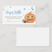 Carte D'accompagnement Blue Halloween Ghost Little Boo Diaper Raffle (Devant / Derrière)