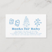 Carte D'accompagnement Blue Hand-Drawn Winter Baby Shower Book Request (Devant)