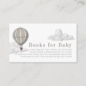 Carte D'accompagnement Blue Hot Air Balloon Baby Shower Book Request (Devant)