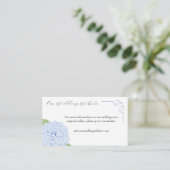 Carte D'accompagnement Blue Hydrangea Aquarelle Mariage Msg (Debout devant)