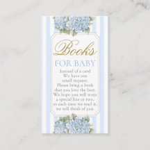 Blue Hydrangea Baby shower livre garçon