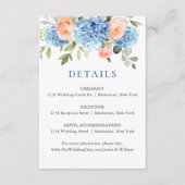 Carte D'accompagnement Blue Hydrangea Blush Rose Roses Détails du Mariage (Devant)
