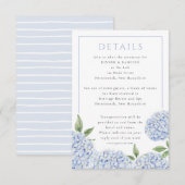 Carte D'accompagnement Blue Hydrangea Classic Details, Small (Devant / Derrière)