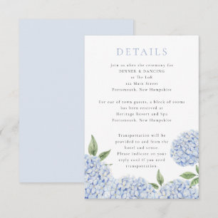 Carte D'accompagnement Blue Hydrangea Classic Details, Small