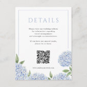 Carte D'accompagnement Blue Hydrangea Frame Detame Code QR (Devant)