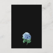 Carte D'accompagnement Blue Hydrangea Lanterne Black Boho Détails Mariage (Dos)