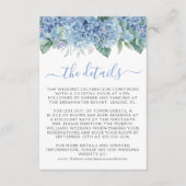 Carte D'accompagnement Blue Hydrangeas aquarelle Floral Mariage (Devant)