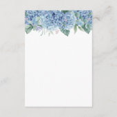 Carte D'accompagnement Blue Hydrangeas aquarelle Floral Mariage (Dos)