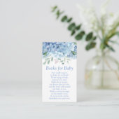 Carte D'accompagnement Blue Hydrangeas Baby shower Livres pour bébé (Debout devant)