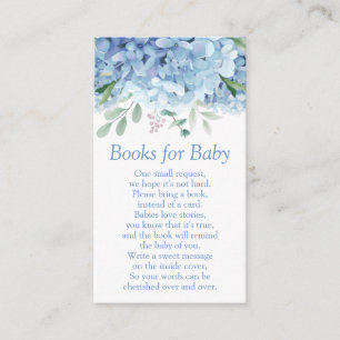 Carte D'accompagnement Blue Hydrangeas Baby shower Livres pour bébé
