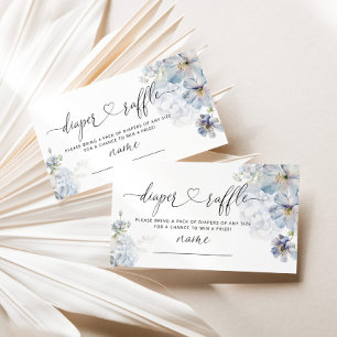 Carte D'accompagnement Blue Hydrangeas élégant billet de tombola de couch