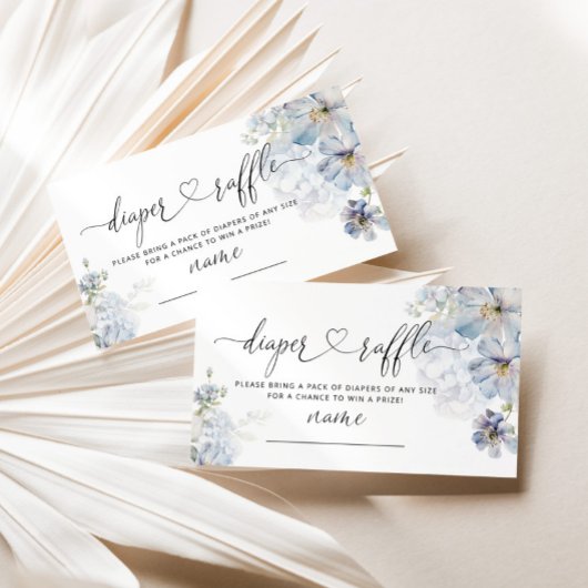 Carte D'accompagnement Blue Hydrangeas élégant billet de tombola de couch