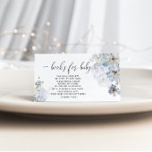 Carte D'accompagnement Blue Hydrangeas livres pour bébé billet