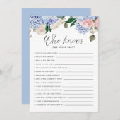 Carte D'accompagnement Blue Hydrangeas qui connaît la mariée meilleure ca (Devant / Derrière)