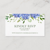 Carte D'accompagnement Blue Hydrangeas Site Mariage RSVP (Devant)