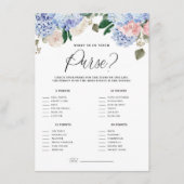 Carte D'accompagnement Blue Hydrangeas What's In Your Purse Game Card (Devant)