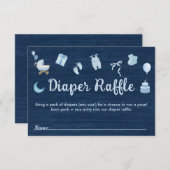 Carte D'accompagnement Blue Jean Baby Denim Baby shower Déchets Raffle (Devant / Derrière)