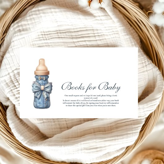 Carte D'accompagnement Blue Jean Baby Denim Baby shower Livres pour bébé