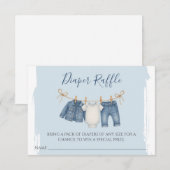 Carte D'accompagnement Blue Jean Baby shower Déchets Raffle (Devant / Derrière)