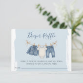 Carte D'accompagnement Blue Jean Baby shower Déchets Raffle (Debout devant)