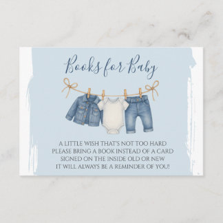 Carte D'accompagnement Blue Jean Baby shower Livres pour bébé
