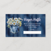 Carte D'accompagnement Blue Jean Denim Baby shower Daisies Déchets Raffle (Devant)