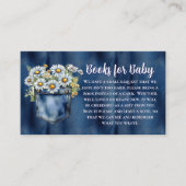 Carte D'accompagnement Blue Jean Denim Daisies Baby shower Livres pour bé (Devant)