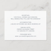 Carte D'accompagnement Blue Layered Flowers Wedding Details (Dos)