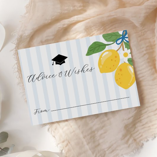 Carte D'accompagnement Blue Lemon Citrus Advice Graduation