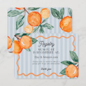 Carte D'accompagnement Blue Little Cutie Pastel Citrus Baby Registry (Devant / Derrière)
