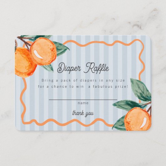 Carte D'accompagnement Blue Little Cutie Pastel Citrus Déchets Raffle (Devant)
