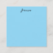 Carte D'accompagnement Blue Modern Elegant Plain Simple Professional Name (Devant)