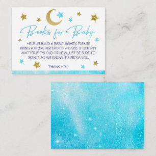 Carte D'accompagnement Blue Moon and Stars Baby Boy Books For Baby Card