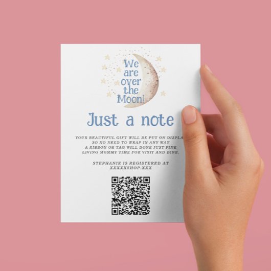 Carte D'accompagnement Blue Moon Just a Note Baby shower