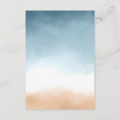 Carte D'accompagnement Blue Ocean Beach Shore Sand Détails de mariage (Dos)