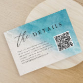 Carte D'accompagnement Blue Ocean Beach Wedding QR Code Détails